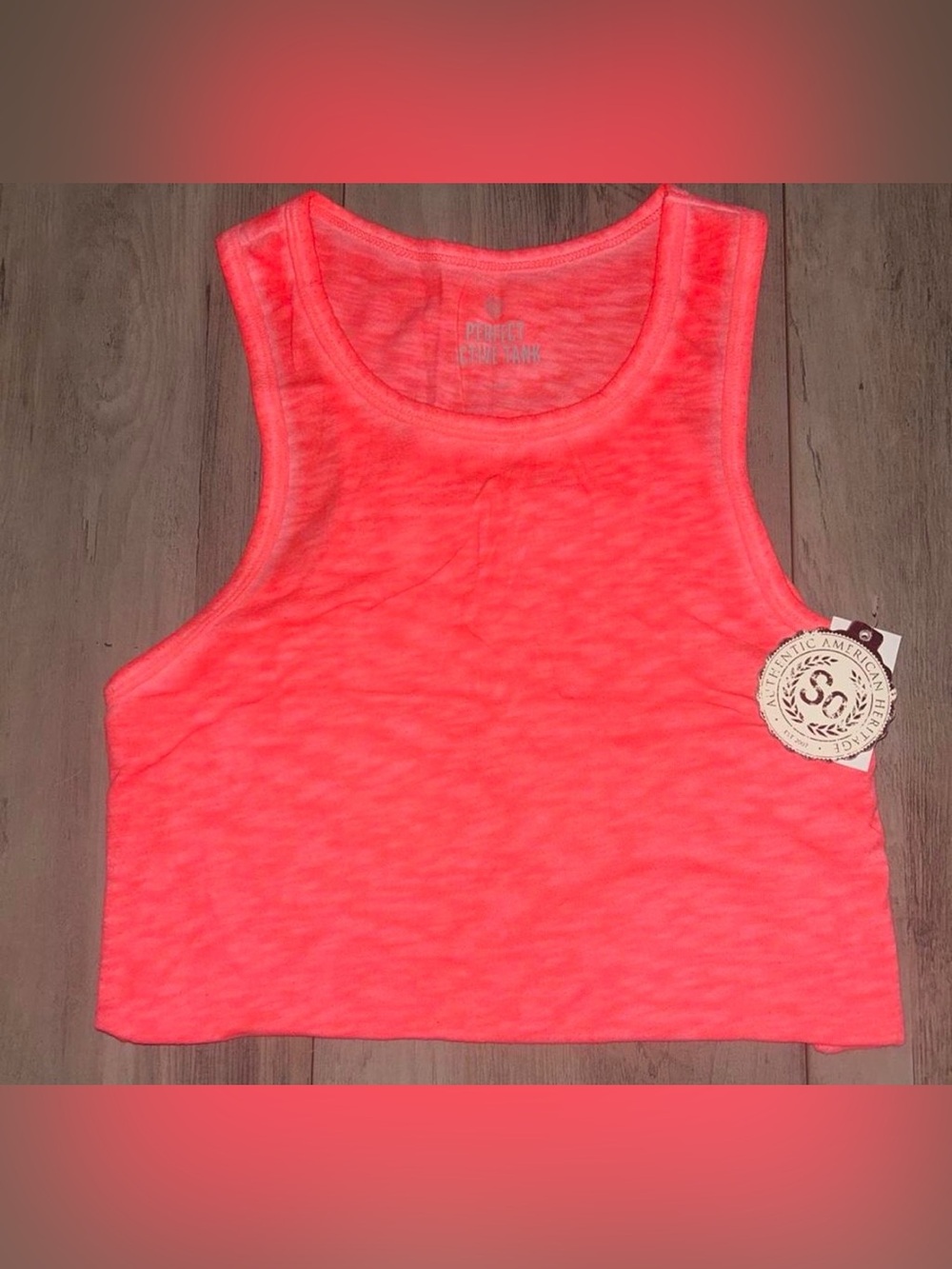 American Eagle Neon Coral Athletic Tank Top